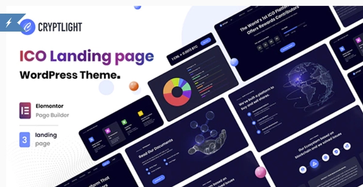 Cryptlight – ICO Landing Page WordPress Theme