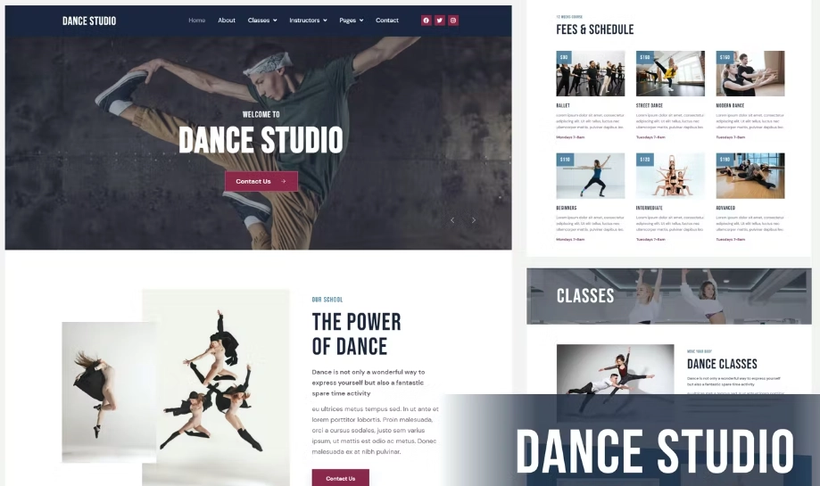 Dance Studio – Elementor Template Kit