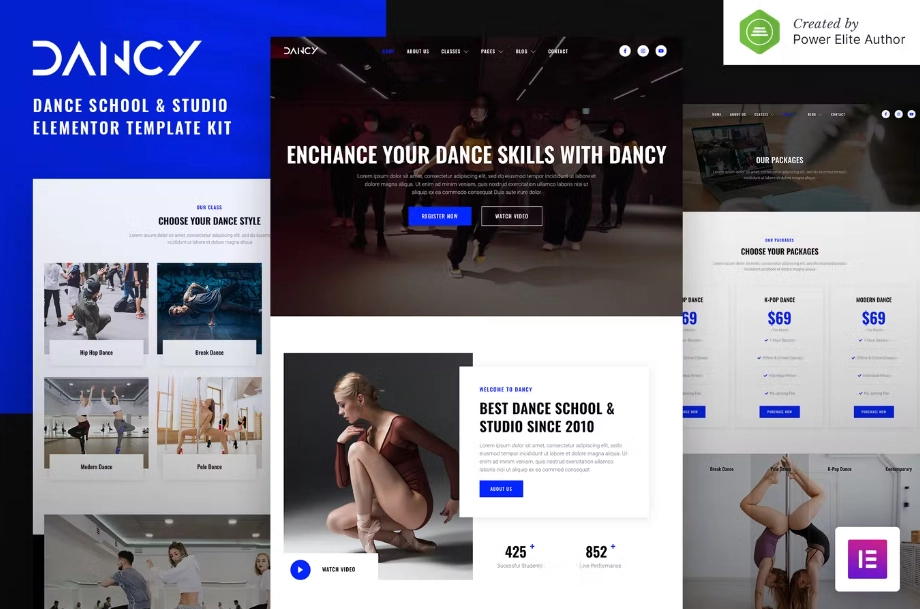 Dancy – Dance School & Studio Elementor Template Kit