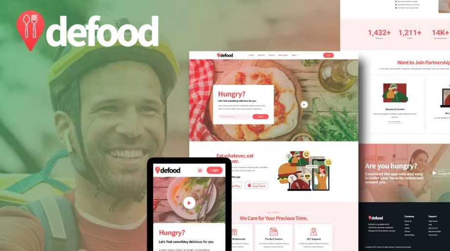 DeFood – Food Delivery Elementor Template Kit