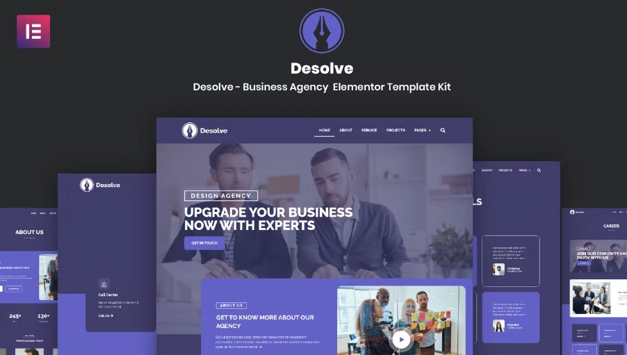 Desolve – Business Agency Elementor Template Kit - WP Themes & Plugins