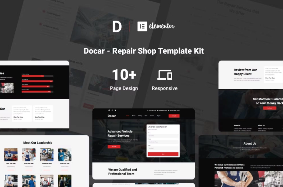 Docar – Repair Shop Elementor Template Kit