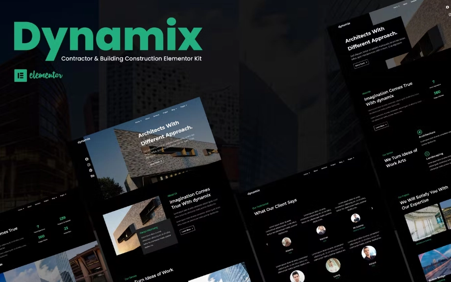 Dynamix – Architecture Elementor Template Kit