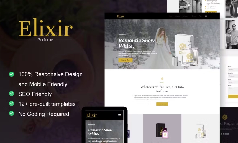 Elixir – Perfume Maker Elementor Template Kit
