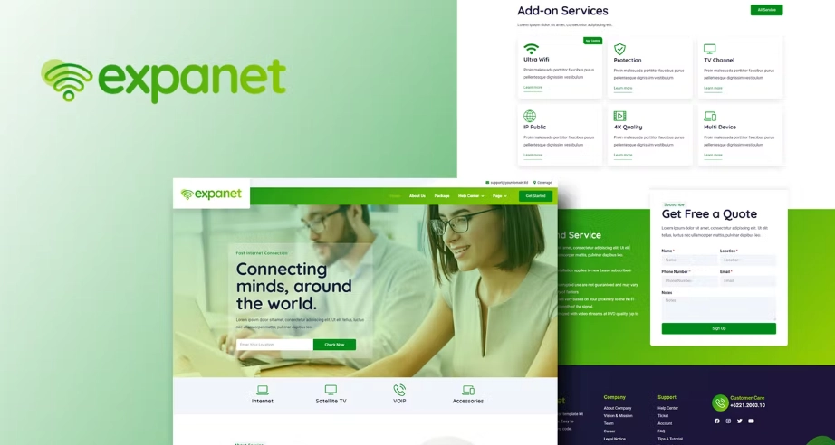 Expanet – Broadband & Internet Services Elementor Template Kit