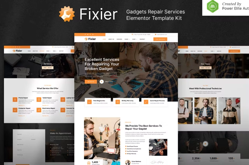 Fixier – Gadgets & Electronics Repair Services Elementor Template Kit