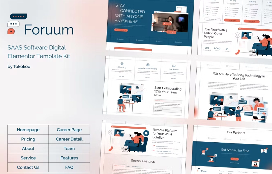 Foruum | SaaS & Software Startup Elementor Template Kit