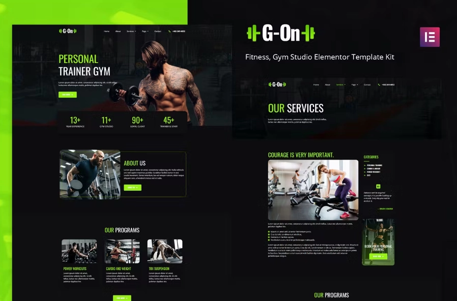 G-on – Fitness & Gym Elementor Template Kit