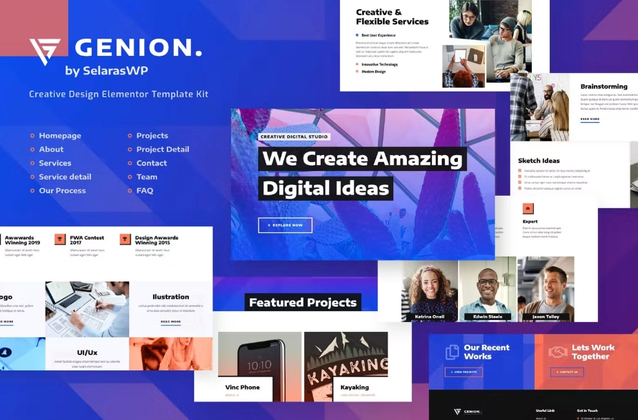 Genion – Creative Digital Agency Elementor Template Kit