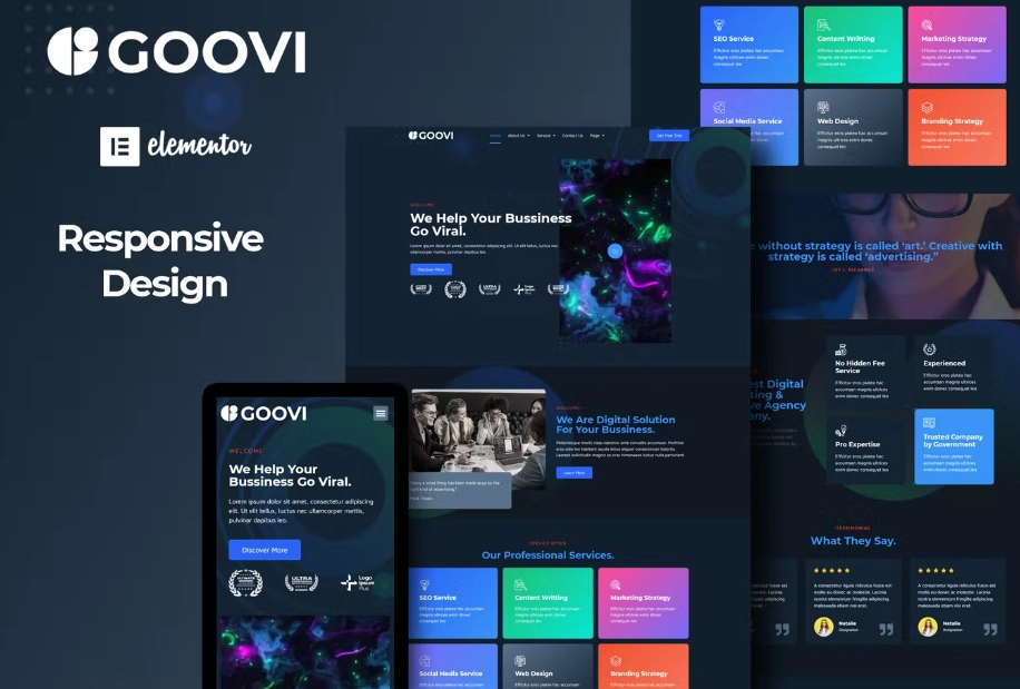 Goovi – Creative Agency & Digital Marketing Elementor Template Kits