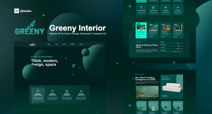 Greeny – Interior Elementor Template Kit