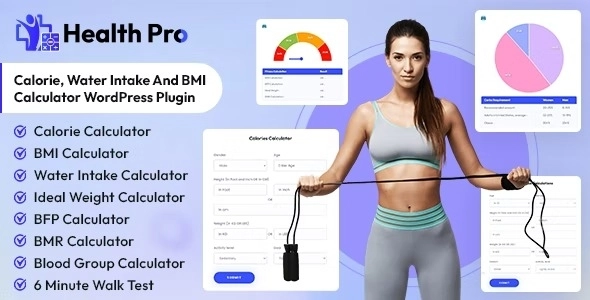 Health Pro – Calorie, Water Intake and BMI Calculator WordPress Plugin