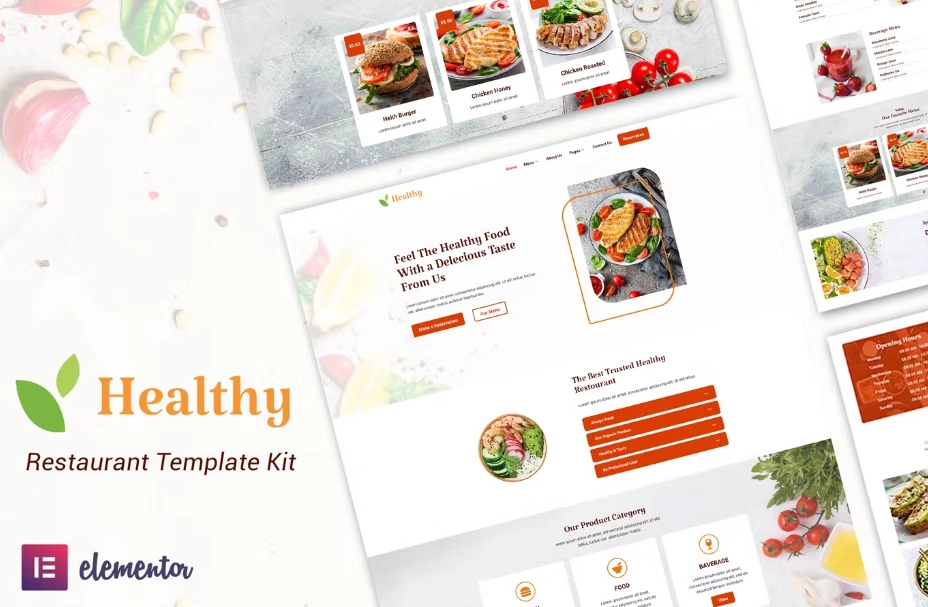 Healthy Restaurant Elementor Template Kit