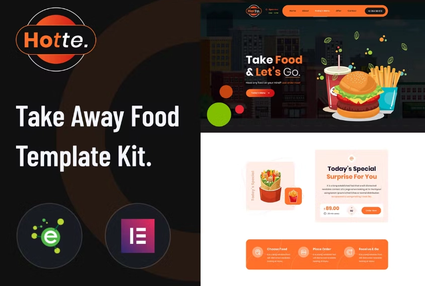 Hotte – Take Away Food Elementor Template Kit