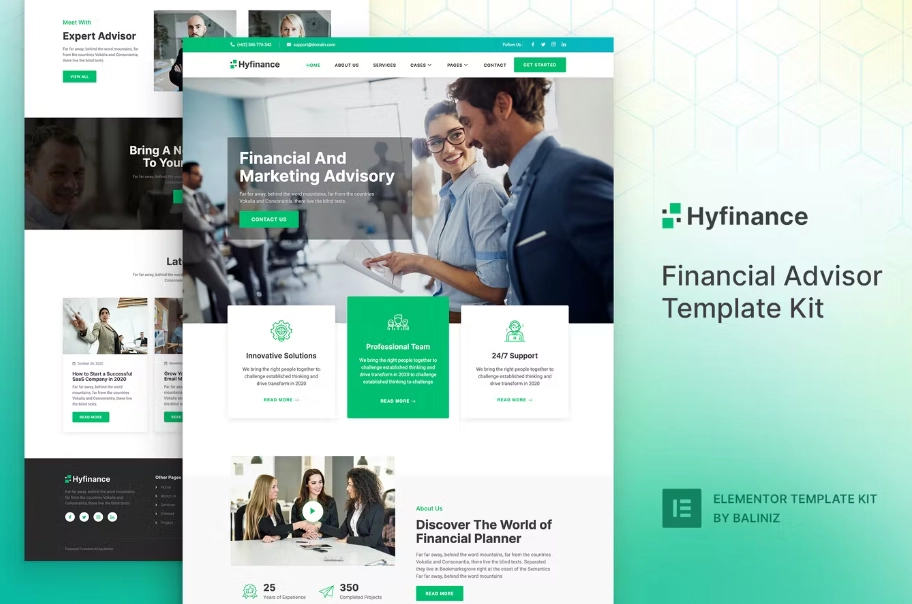 Hyfinance – Financial Advisor Elementor Template Kit