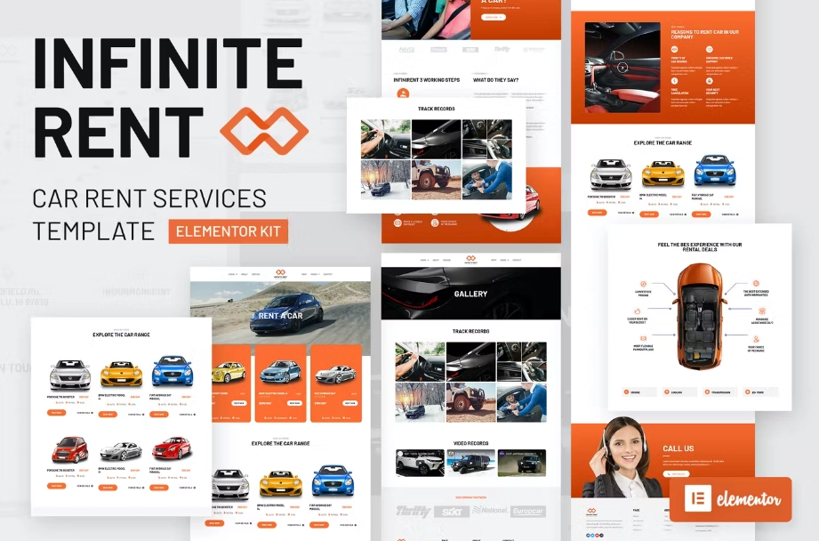 Infiniterent – Car Rental Elementor Template Kit