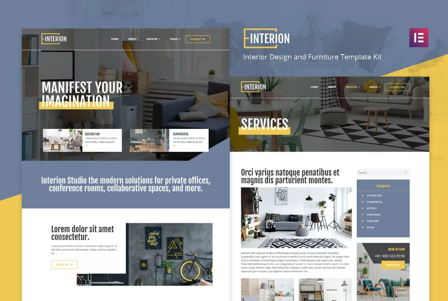 Interion – Interior Design Elementor Template Kit