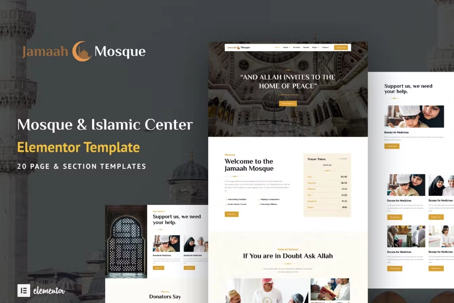 Jamaah – Mosque & Islamic Center Elementor Template Kit