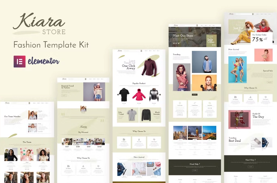 Kiara – Fashion Elementor Template Kit