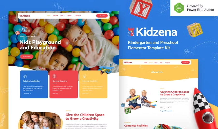 Kidzena – Kindergarten & Preschool Elementor Template Kit