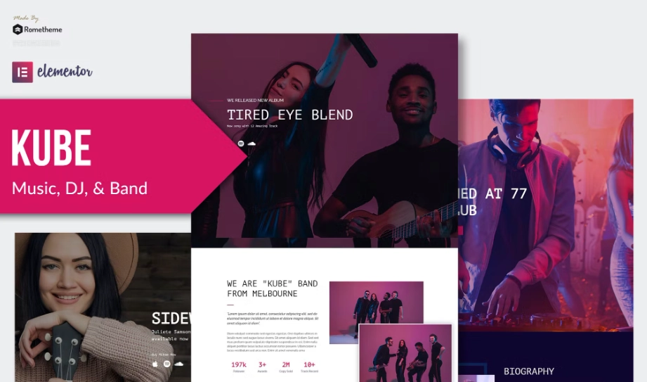 Kube – Music Elementor Template Kit