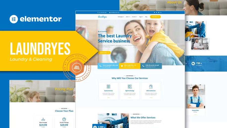 Laundryes – Laundry & Cleaning Elementor Template Kit