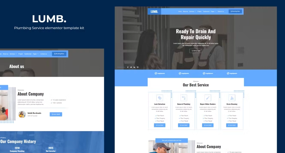 Lumb – Plumbing Service Elementor Template Kit