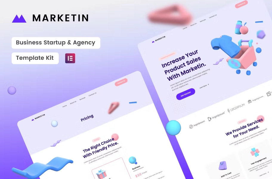 Marketin – Business Startup & Agency Elementor Template Kit