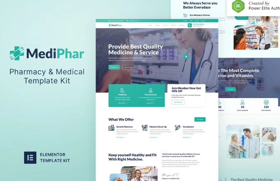 Mediphar – Pharmacy & Medical Elementor Template Kit