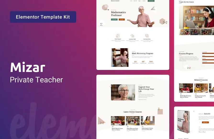 Mizar — Private Teacher & Education Elementor Template Kit