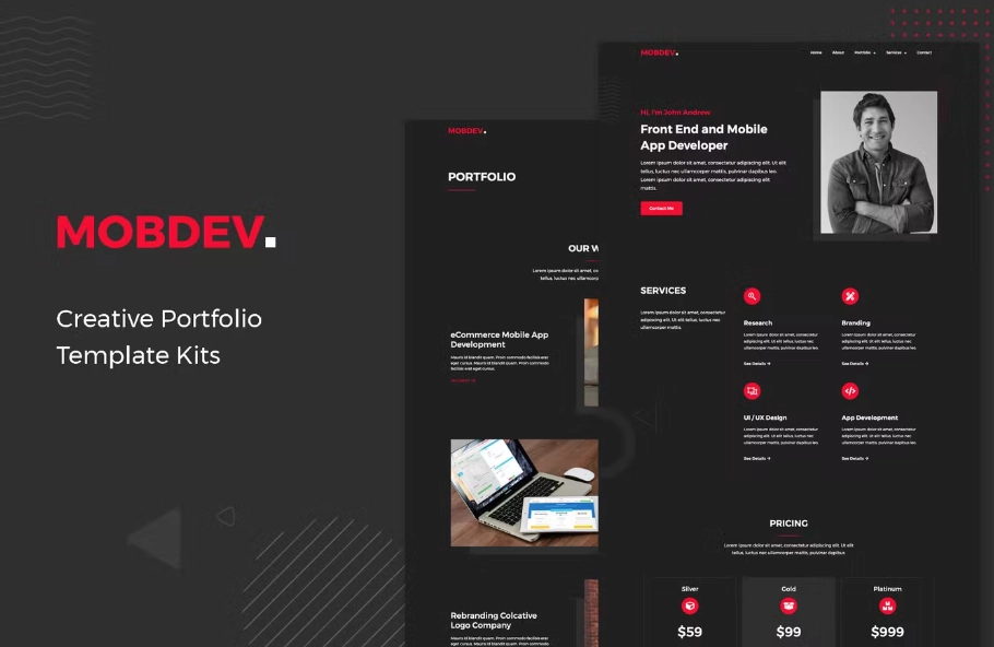 Mobdev – Creative Portfolio & Resume Elementor Template Kit