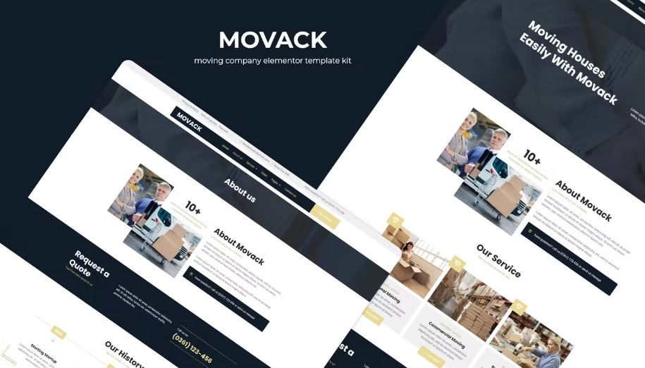 Movack – Moving Company Elementor Template Kit