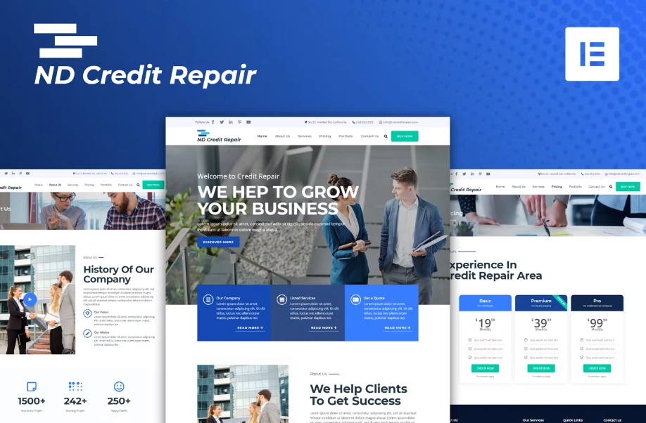 ND Credit Repair – Finance Company Elementor Template Kit