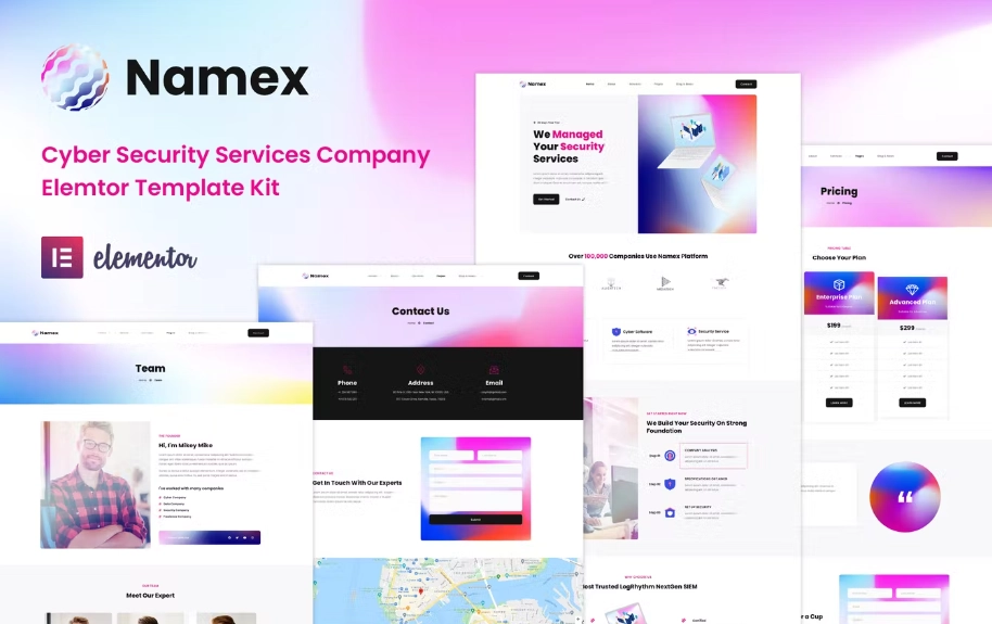 Namex – Cyber Security Services Company Elementor Template Kit