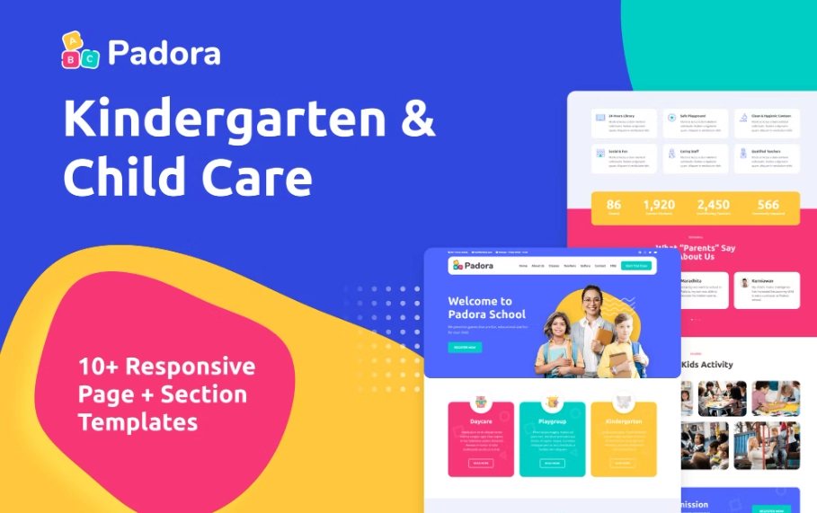 Padora – Kindergarten & Child Care Elementor Template Kit