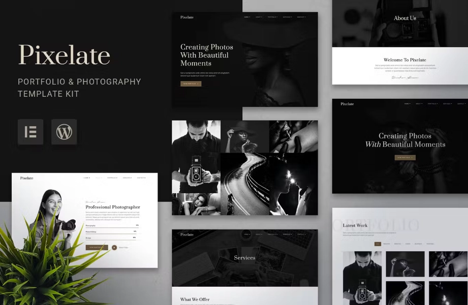 Pixelate – Portfolio & Photography Elementor Template Kit