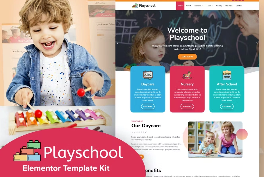 Playschool – Childcare & School Elementor Template Kit