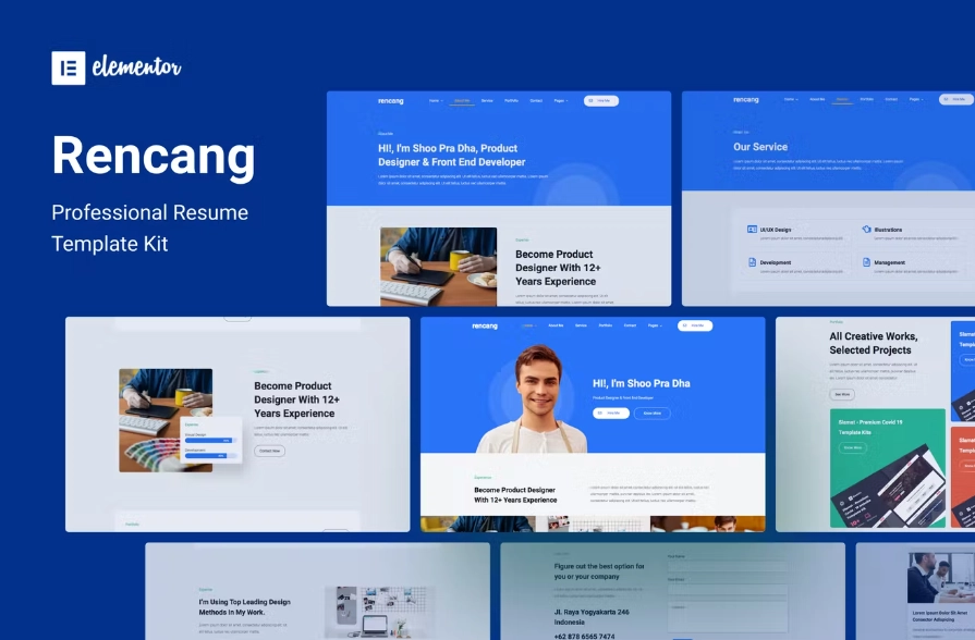 Rencang – CV & Portfolio Elementor Template Kit