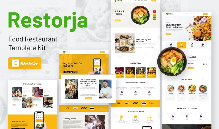 Restorja – Restaurant & Food Elementor Template Kit