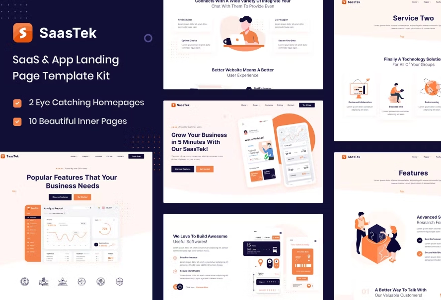 SaasTek – SaaS & Technology Elementor Template Kit