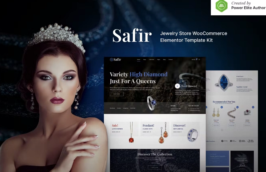 Safir – Jewelry Store WooCommerce Elementor Template Kit