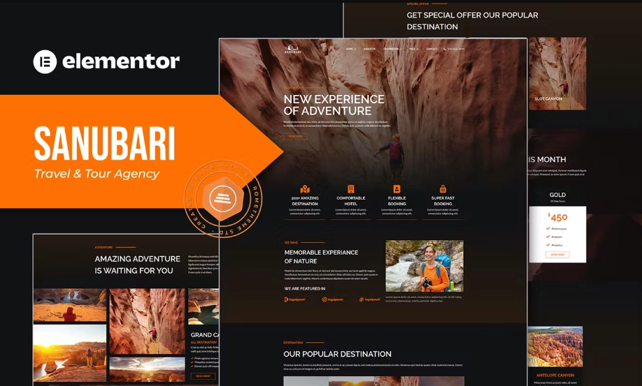 Sanubari – Travel & Tour Agency Elementor Template Kit