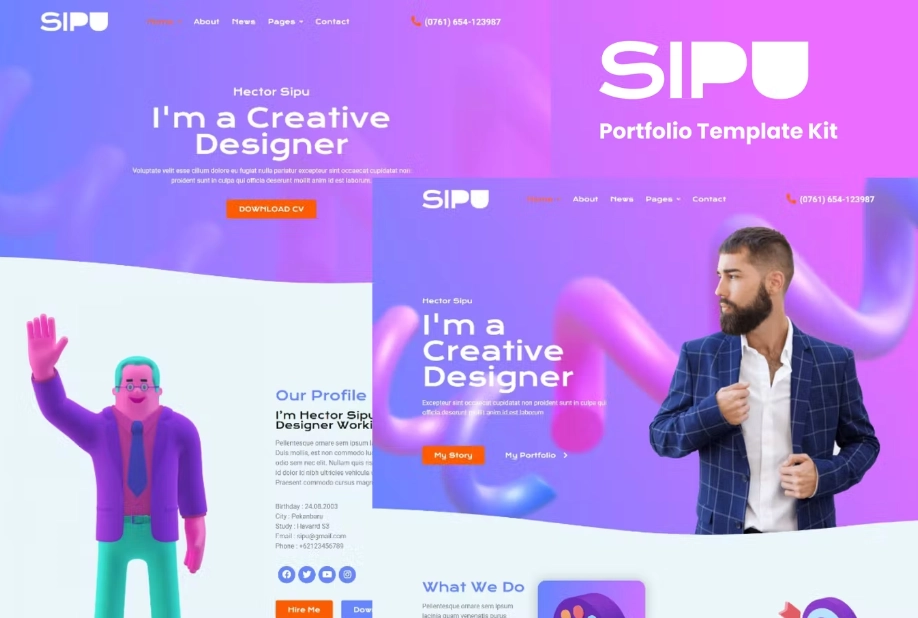 Sipu – Creative Portfolio Elementor Template Kit