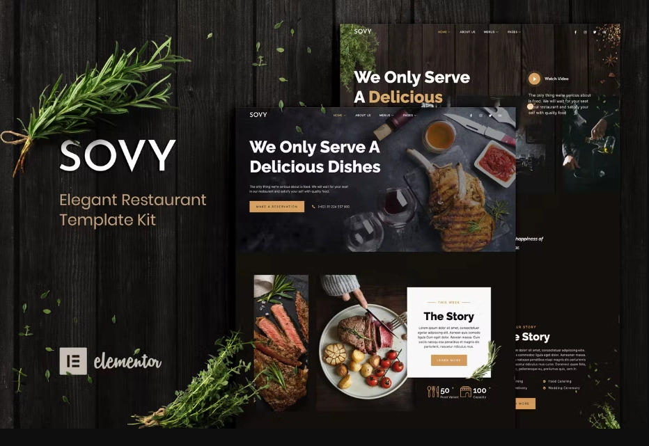 Sovy – Restaurant Elementor Template Kit