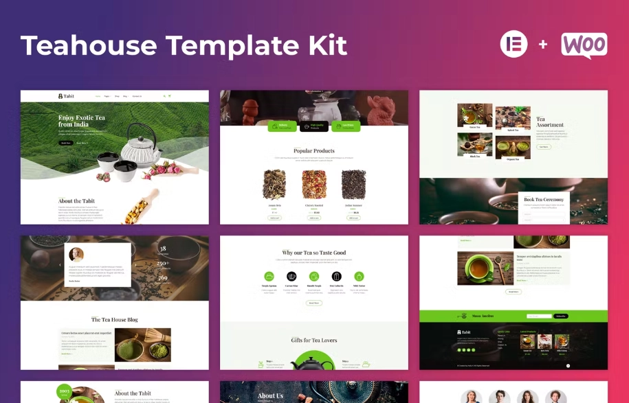 Tabit — Teahouse & Tea Store Elementor Template Kit