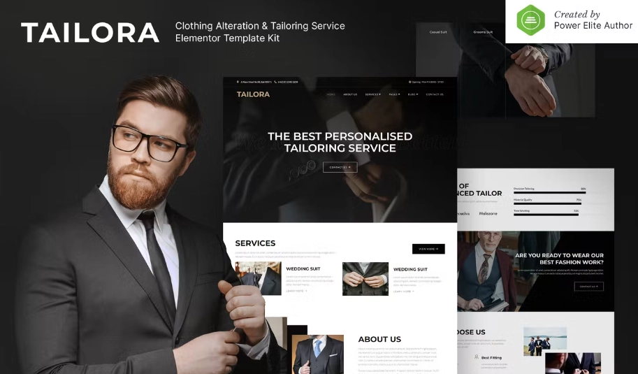 Tailora – Clothing Alteration & Tailoring Service Elementor Template Kit