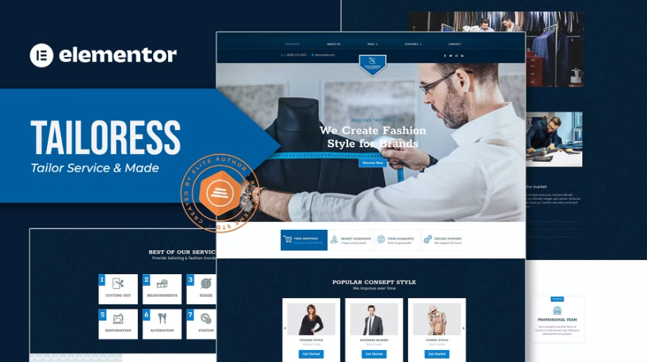 Tailoress – Tailor Service & Made Elementor Template Kit