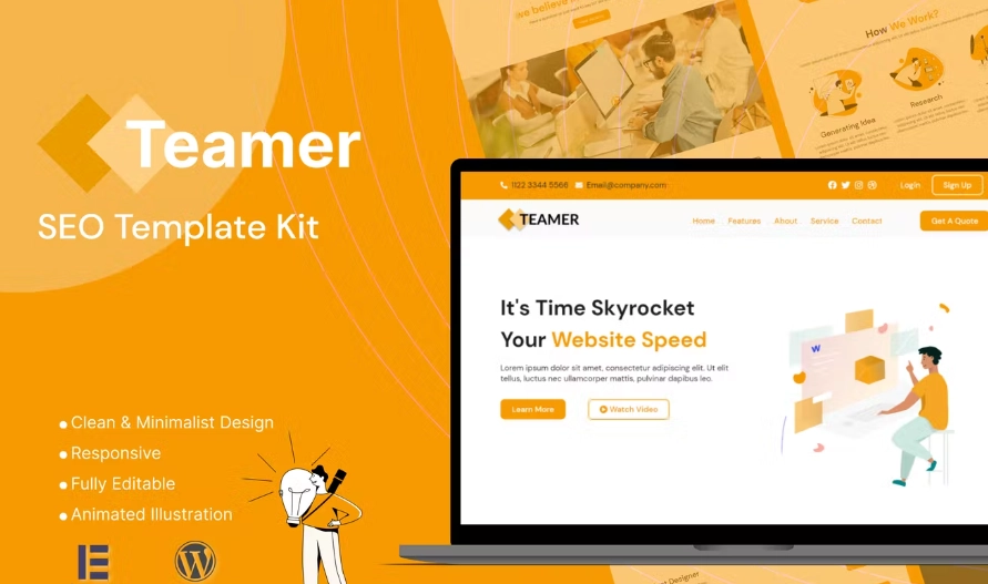 Teamer – SEO Marketing Elementor Template Kit