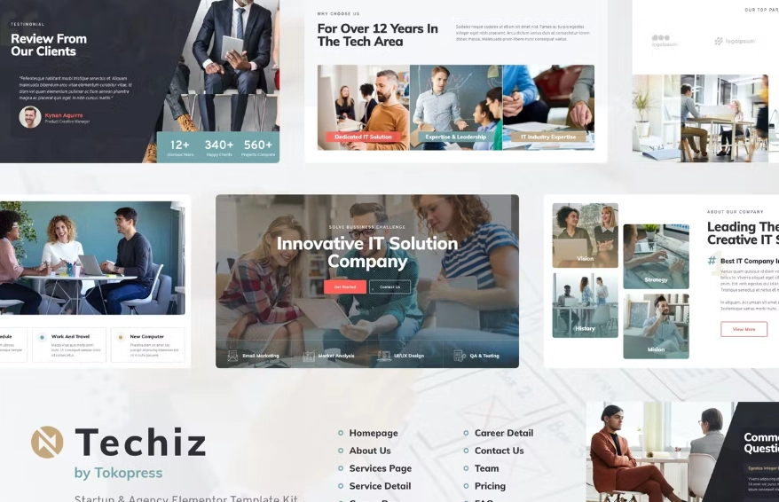 Techiz | IT Solutions & Services Company Elementor Template Kit