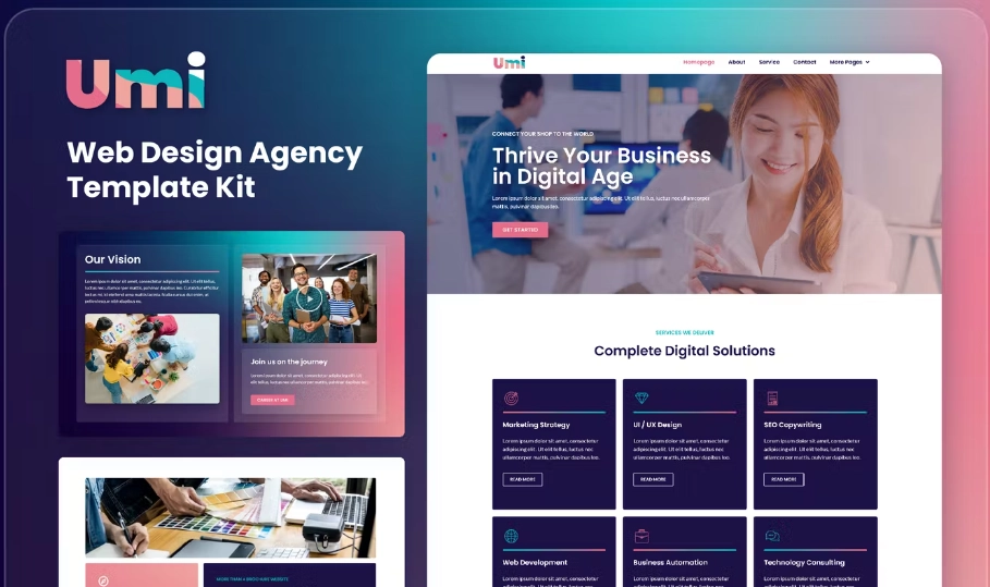 Umi – Web Design Agency Elementor Template Kit